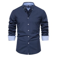 Solid color long sleeved top for men's clothing