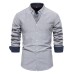 Solid color long sleeved top for men's clothing