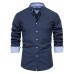 Solid color long sleeved top for men's clothing