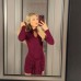 Sexy spicy girl long sleeved ribbon lace neckline hollow out twisted dress