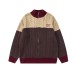 Color blocked zipper cardigan sweater jacket knit sweater