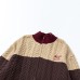 Color blocked zipper cardigan sweater jacket knit sweater