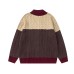 Color blocked zipper cardigan sweater jacket knit sweater