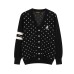 Polka dot knit sweater jacket V-neck sweater base sweater
