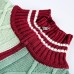 Half high neck knitted sweater color blocked jacquard sweater