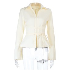 Sexy strap slim fit solid color versatile top for slimming