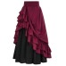 Renaissance Vintage Midi Skirt Medieval Retro Stage Costume Performance Wear