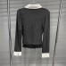 Fake two lace patchwork polo collar long sleeves