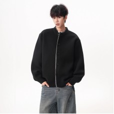 Retro Fake Two-Piece Plaid Knit Cardigan Men's Fashion Brand Loose Casual High-End Versatile Sweater Coat Retro Fake Two-Piece Plaid Knit Cardigan Men's Fashion Brand Loose Casual High-End Versatile Sweater Coat