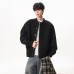 Retro Fake Two-Piece Plaid Knit Cardigan Men's Fashion Brand Loose Casual High-End Versatile Sweater Coat