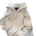 Cute Cartoon Dog Hoodie in Gray Unisex Loose Fit Lazy VibeCouple Hooded Sweatshirt for Autumn and Winter