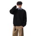 Retro Henley Neck Button Sweater Unisex Winter Loose Lazy Men's Long Sleeve Inner Layer Crewneck Knitwear