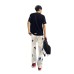 Street Style White Flared Jeans for Men, Autumn Fashion Brand Cross Pendant Pants Slim Fit Straight Leg Tapered Design