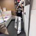 Street Style White Flared Jeans for Men, Autumn Fashion Brand Cross Pendant Pants Slim Fit Straight Leg Tapered Design