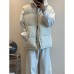 Style Plaid Patchwork Cotton Vest Unisex Autumn/Winter Quilted Thickened Sleeveless Jacket Stand Collar Cotton Coat Outerwear