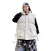 Minimalist Cargo Cotton Vest Unisex Winter Thick Warm Loose Clean Fit Stand Collar Sleeveless Jacket