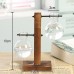 Simple glass bottle wooden frame transparent vase desktop decoration