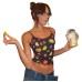 U-neck slim fit backless printed small tank top for women