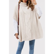 High neck Fried Dough Twists shawl women's sweater women loose half sleeve sweater women High neck Fried Dough Twists shawl women's sweater women loose half sleeve sweater women