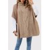 High neck Fried Dough Twists shawl women's sweater women loose half sleeve sweater women