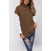 Sleeveless button rope vest knitted loose fitting pullover high neck sweater for women