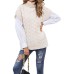 Sleeveless button rope vest knitted loose fitting pullover high neck sweater for women