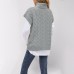 Sleeveless button rope vest knitted loose fitting pullover high neck sweater for women