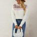 Jacquard retro sweater round neck pullover knit sweater