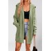 Solid color lapel pocket cardigan with three buttons medium length sweater jacket