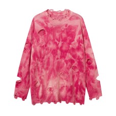 Tie dye ripped knitted sweater
