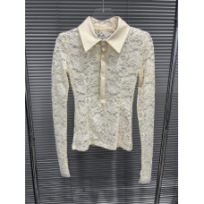 Lapel lace base shirt Lapel lace base shirt