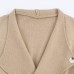 Solid color woolen jacket+straight leg wide leg pants set