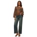 Slanted collar sequin hollowed out top for women Slanted collar sequin hollowed out top for women