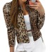 Tailored sequined shoulder cotton leopard print suit