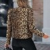 Tailored sequined shoulder cotton leopard print suit