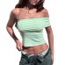 Backless strapless striped top for women