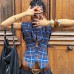 Sleeveless irregular striped shirt for women