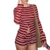 Slim striped long sleeved suit for women