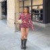 Slim striped long sleeved suit for women
