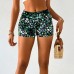 Cotton print shorts with wrapped buttocks for women