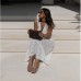 Sexy slim fit lace wave neck sleeveless dress for women