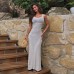 Slim fit elastic sleeveless striped dress