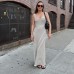 Slim fit elastic sleeveless striped dress