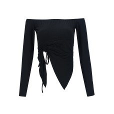 One shoulder strap irregular pleated top for women One shoulder strap irregular pleated top for women