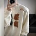 Lazy Style Christmas Atmosphere Sweater for Men, Winter Thick Warm Inner LayerTrendy Brand, Loose Hooded Knitwear