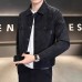 Suede Jacket Men Autumn Winter Fashion Brand Turn-down Collar Slim Fit Trendy Outerwear