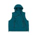 Wind Hooded Down Vest with Asymmetric Zipper