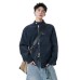 Style Harrington Leather Jacket for Men, Streetwear Winter High-Street Edgy Design Stand Collar Motorcycle Baseball Jacket