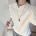 Double-Sided Velvet Small V-Neck Long Sleeve T-Shirt for Men, Autumn/Winter Wearable Outer Layer, Inner Layer, Regular Shoulder, Basic Top