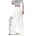 Style Rhinestone Decorated Casual Sweatpants for Women, Loose Fit Wide Leg Jazz Dance Pants Flowy Oversized Trousers